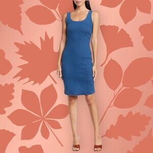 IRIS Denim Sleeveless Knee Length Dress Medium